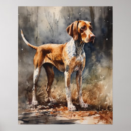 American English Coonhound Dog Art Print Poster