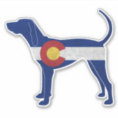 American English Coonhound Dog Breed Colorado Flag Aufkleber (Vorderseite)