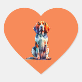 American English Coonhound Dog Herz-Aufkleber