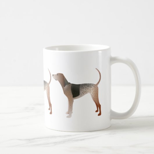 American English Coonhound Dog Silhouette Kaffeetasse (Rechts)