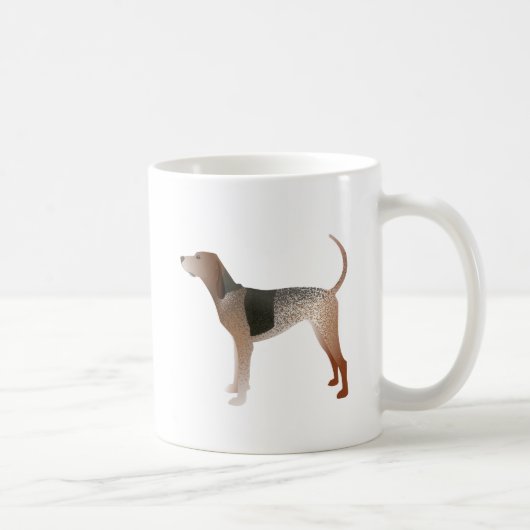 American English Coonhound Dog Silhouette Kaffeetasse (Rechts)