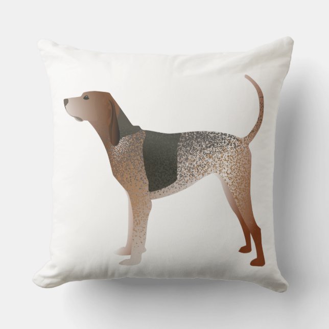 American English Coonhound Dog Silhouette Kissen (Vorderseite)