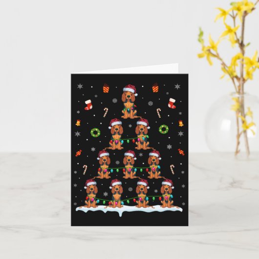 American English Coonhound Dog Xmas Tree Light for Karte (Gelbe Blume)