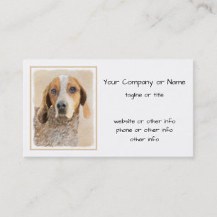 American English Coonhound Gemälde - Hundekunst Visitenkarte