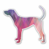 American English Coonhound Geometric Silhouette Aufkleber (Vorderseite)