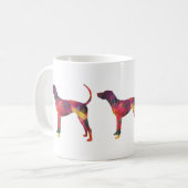 American English Coonhound Geometric Silhouette Kaffeetasse (Vorderseite Links)
