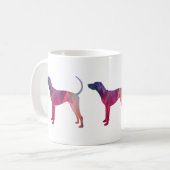 American English Coonhound Geometric Silhouette Kaffeetasse (Vorderseite Links)