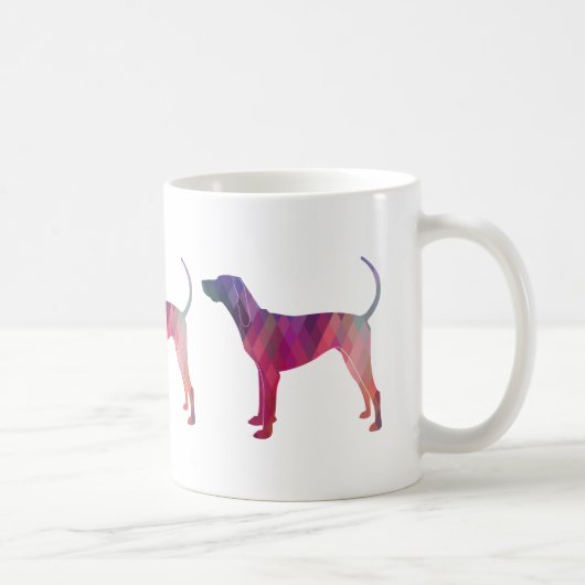 American English Coonhound Geometric Silhouette Kaffeetasse (Rechts)
