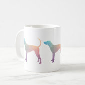 American English Coonhound Geometric Silhouette Kaffeetasse (Vorderseite Links)