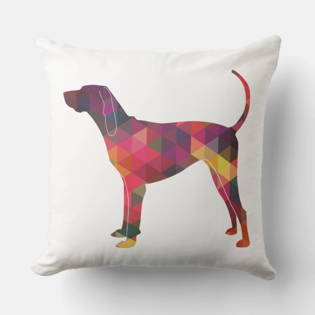 American English Coonhound Geometric Silhouette Kissen (Vorderseite)