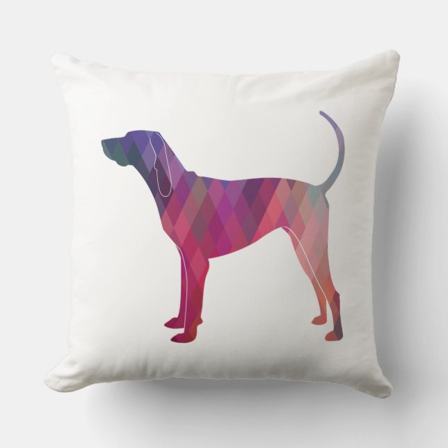 American English Coonhound Geometric Silhouette Kissen (Vorderseite)