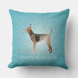 American English Coonhound Happy Birthday Design Kissen