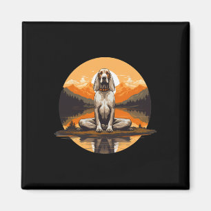 American English Coonhound Hund Meditation Yoga Mä Magnet