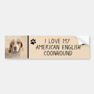 American English Coonhound Painting - Dog Art Autoaufkleber