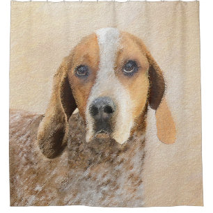 American English Coonhound Painting - Dog Art Duschvorhang