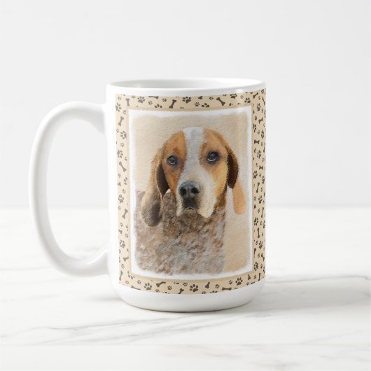 American English Coonhound Painting - Dog Art Kaffeetasse (Links)