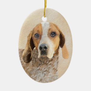 American English Coonhound Painting - Dog Art Keramik Ornament