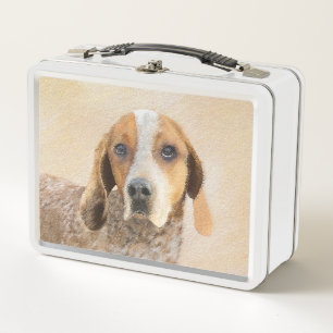 American English Coonhound Painting - Dog Art Metall Brotdose