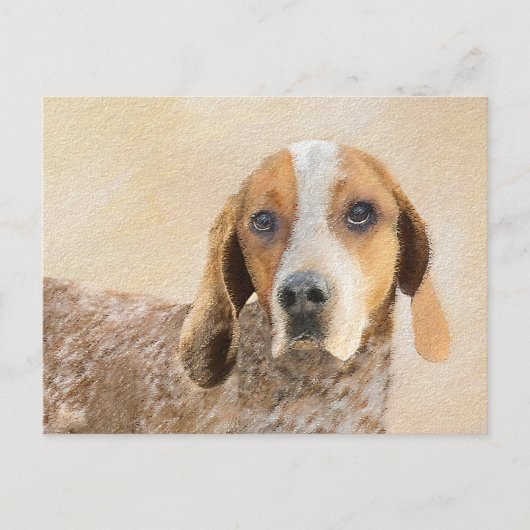 American English Coonhound Painting - Dog Art Postkarte (Vorderseite)