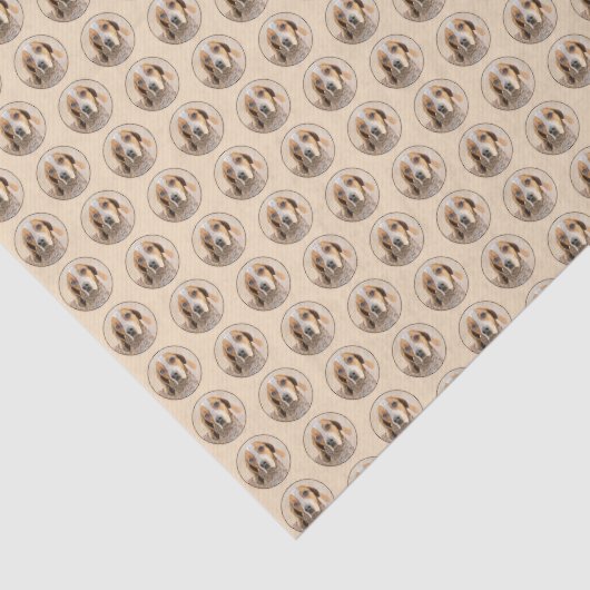 American English Coonhound Painting - Dog Art Seidenpapier (Ausschnitt)