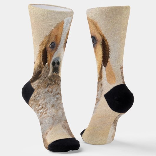 American English Coonhound Painting - Dog Art Socken (Gewinkelt)