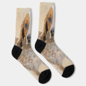 American English Coonhound Painting - Dog Art Socken (Rechts)