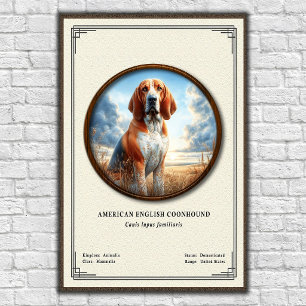 American English Coonhound Zoologie-Serie Poster