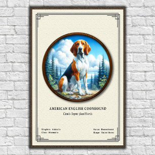 American English Coonhound Zoologie-Serie Poster
