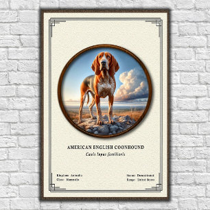 American English Coonhound Zoologie-Serie Poster