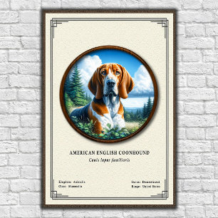 American English Coonhound Zoologie-Serie Poster