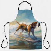 American English Foxhound Beach Surfing Painting Schürze (Vorderseite)