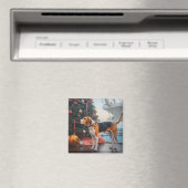 American English Foxhound Christmas Cruise Holiday Magnet (In Situ (Geschirrspüler))