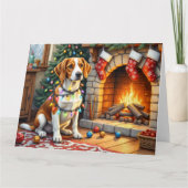 American English Foxhound Christmas Lights  Karte (Vorderseite)