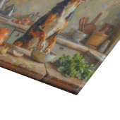American English Foxhound Cooking in Kitchen Schneidebrett (Ecke)