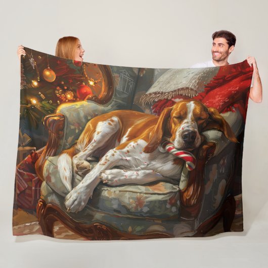 American English Foxhound Dog Weihnachtsfest Fleecedecke (Beispiel)