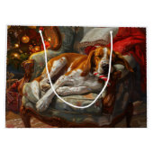 American English Foxhound Dog Weihnachtsfest Große Geschenktüte (Rückseite)