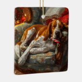 American English Foxhound Dog Weihnachtsfest Keramikornament (Rechts)