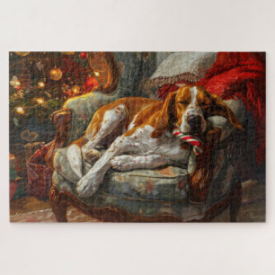 American English Foxhound Dog Weihnachtsfest Puzzle