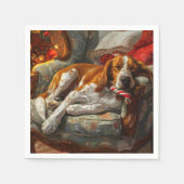 American English Foxhound Dog Weihnachtsfest Serviette (Vorderseite)