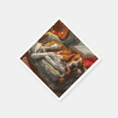 American English Foxhound Dog Weihnachtsfest Serviette (Ecke)