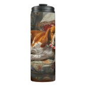 American English Foxhound Dog Weihnachtsfest Thermosbecher (Vorderseite)