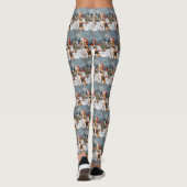 American English Foxhound Dog Winter Christmas Joy Leggings (Rückseite)