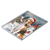 American English Foxhound Dog Winter Christmas Joy Notizblock (Linke Seite)