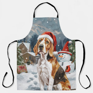 American English Foxhound Dog Winter Christmas Joy Schürze