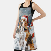 American English Foxhound Dog Winter Christmas Joy Schürze (InSitu)