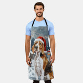 American English Foxhound Dog Winter Christmas Joy Schürze (Getragen)