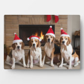 American English Foxhound Fireplace Weihnachten Fotoplatte (Vorderseite)
