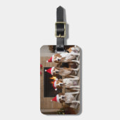 American English Foxhound Fireplace Weihnachten Gepäckanhänger (Vorderseite vertikal)