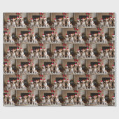 American English Foxhound Fireplace Weihnachten Geschenkpapier (Flach)