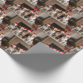 American English Foxhound Fireplace Weihnachten Geschenkpapier (Ecke)